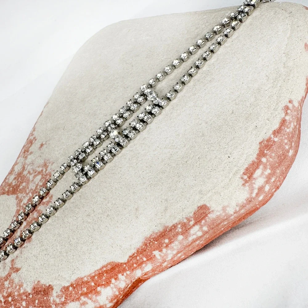 Vintage Rhinestone Bracelet Pristine 7